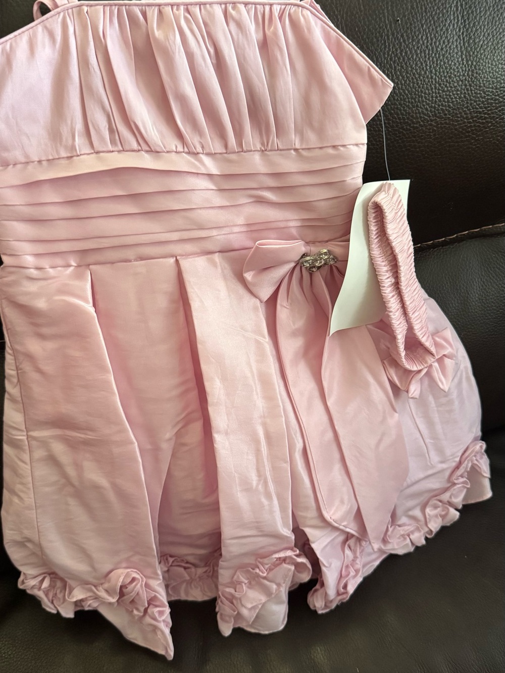 Girls Pink Party Skirt with Bow Detail
